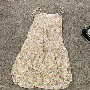 Charming Floral Kids Dress in Pink and Yellow